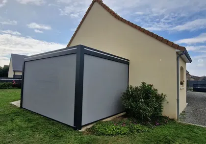 pergola aluminium attenante maison teloche