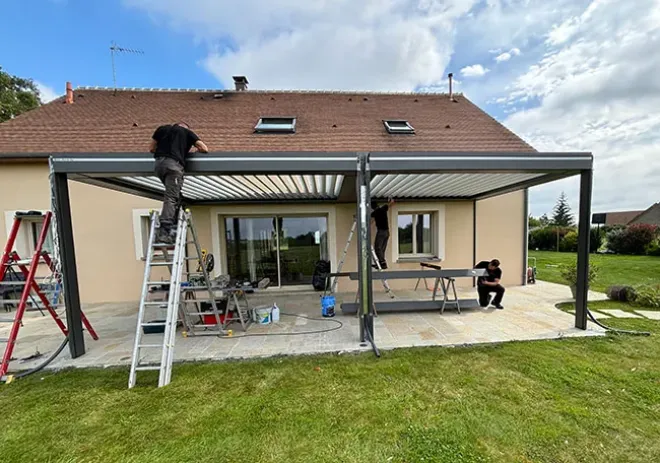 pergola bioclimatique Souligné Flacé sarthe