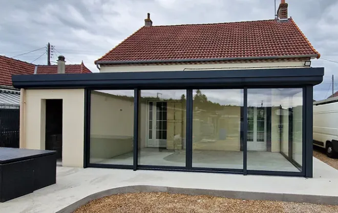 veranda alu baie vitree coulissante change sarthe
