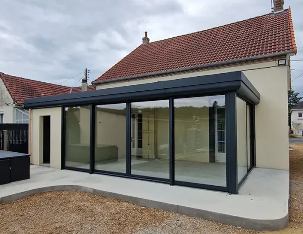 veranda alu baie vitree coulissante change sarthe