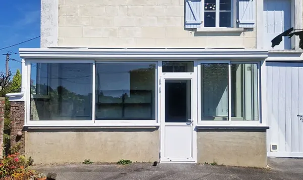 extension maison aluminium blanc besse sur braye sarthe
